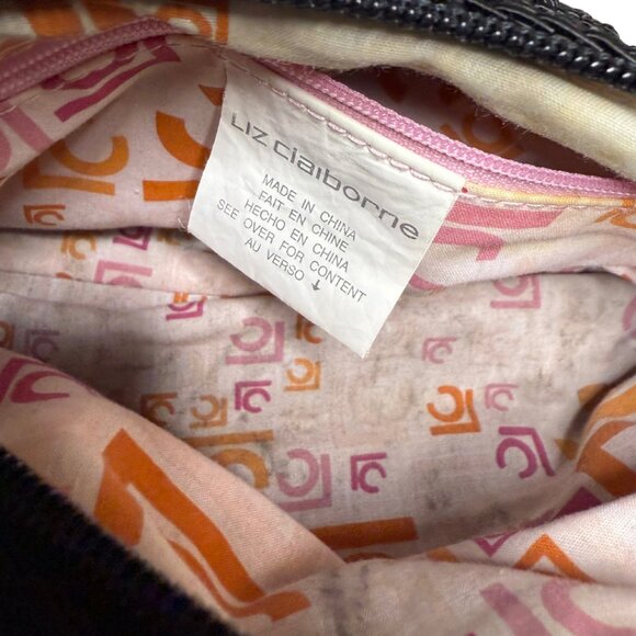 Liz Claiborne Black Woven Crochet Bag Y2K Style Purse - Picture 4 of 6